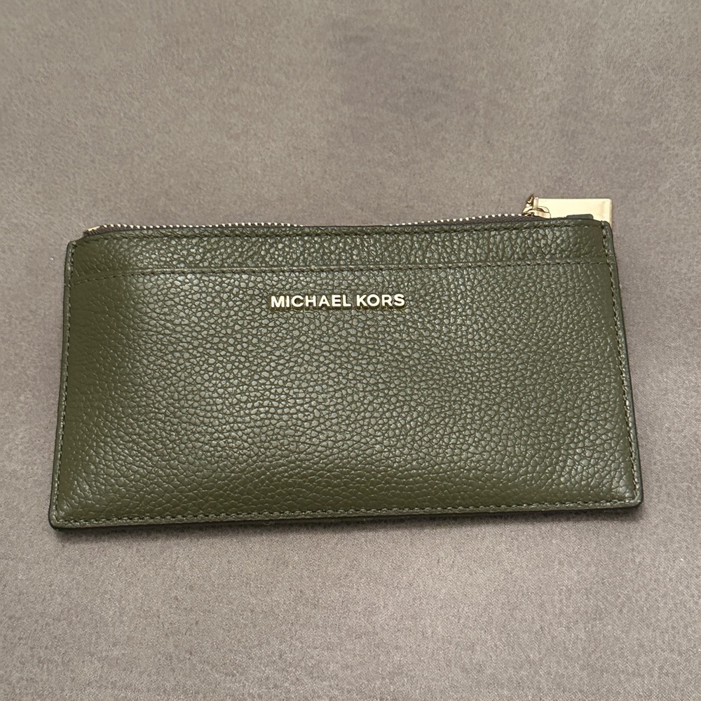 Michael Kors Olive Green Leather Wallet